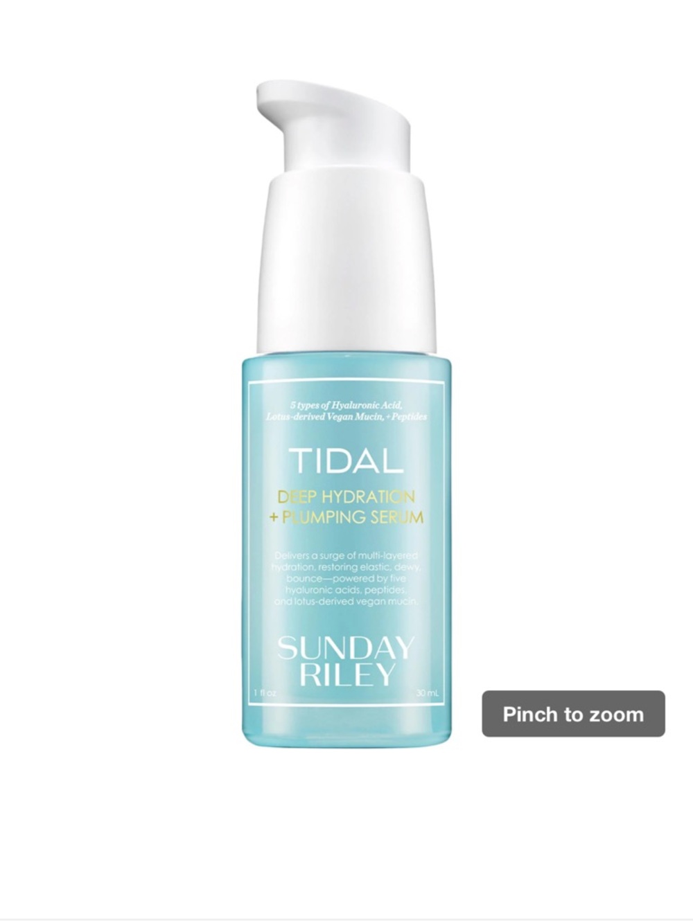 NWT Sunday Riley Tidal Deep Hydration + Plumping Serum - Aqua